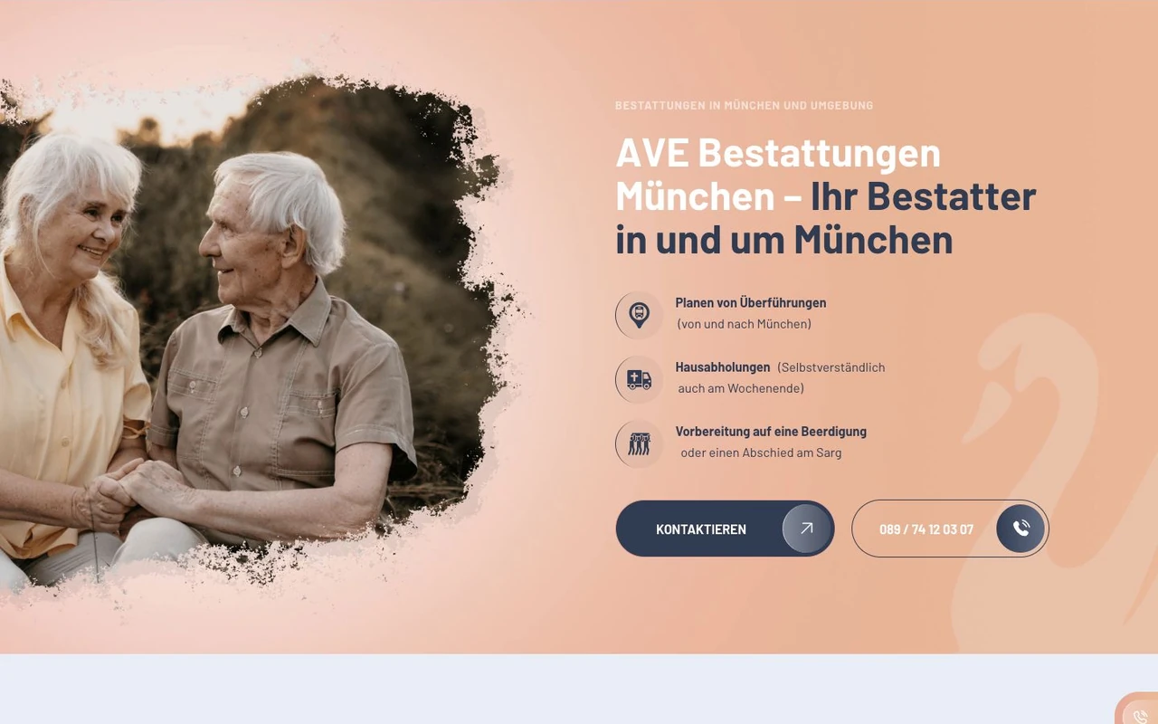 Weiterführender Kontaktbereich der AVE-Webseite